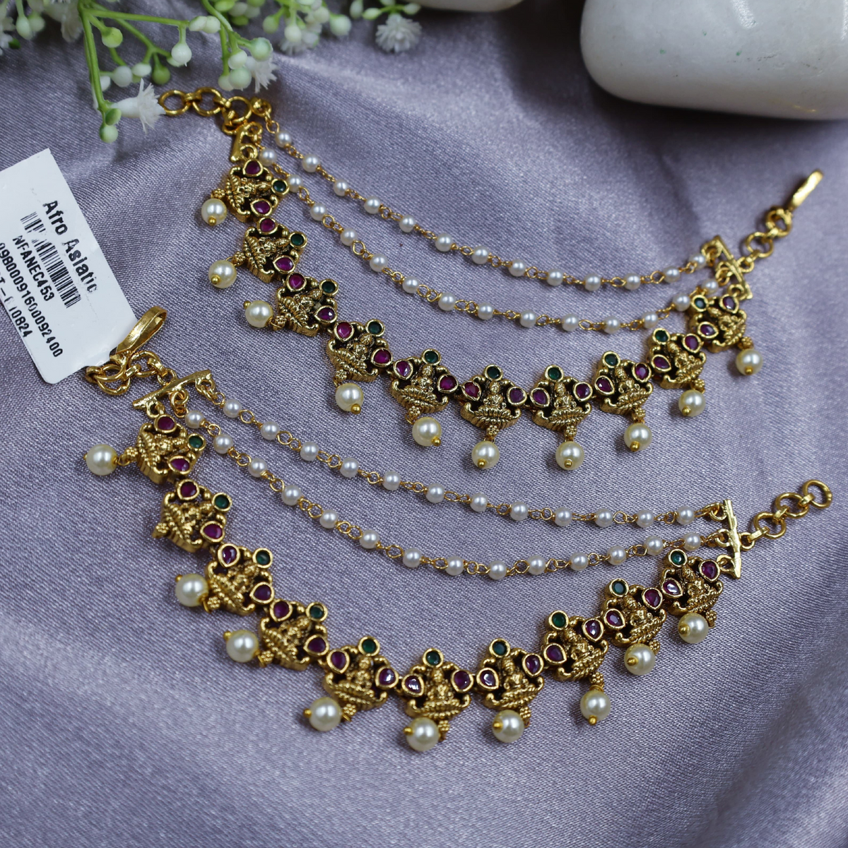 Temple Glow Kaan Chain with Pearls & Stones