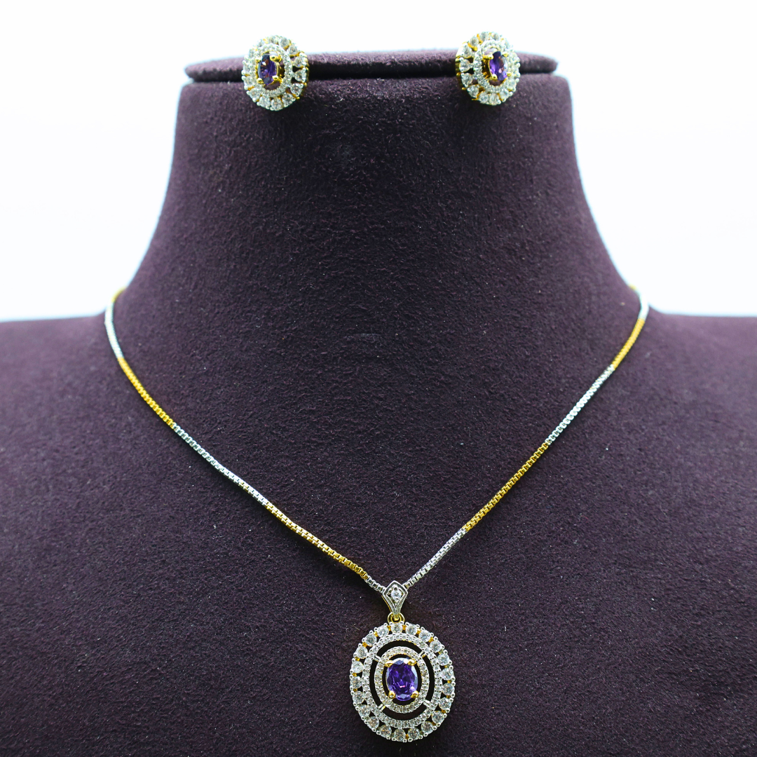 Amethyst Elegance Pendent Set