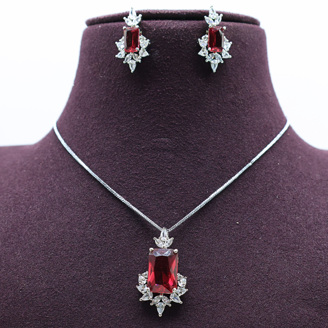 Crimson Elegance Jewelry Set