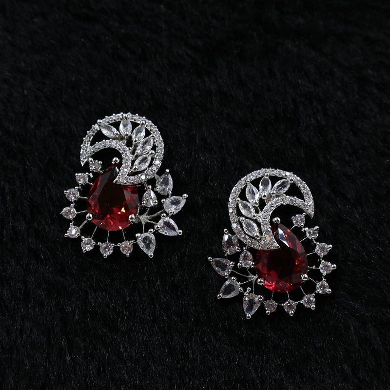 Crimson Bloom Earrings - 
