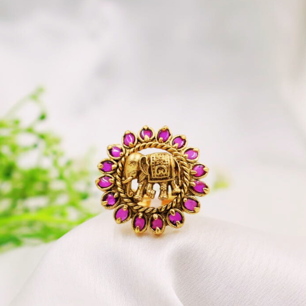 Royal Elephant Emblem Ring