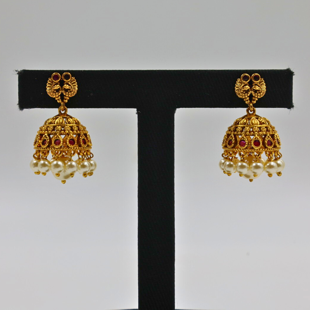 Royal Peacock Temple Jhumkas