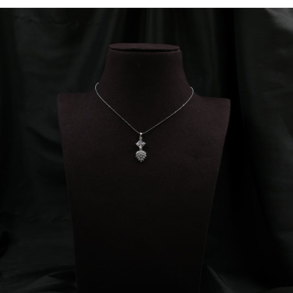 Crystal Leaf Drop Pendant Set - 