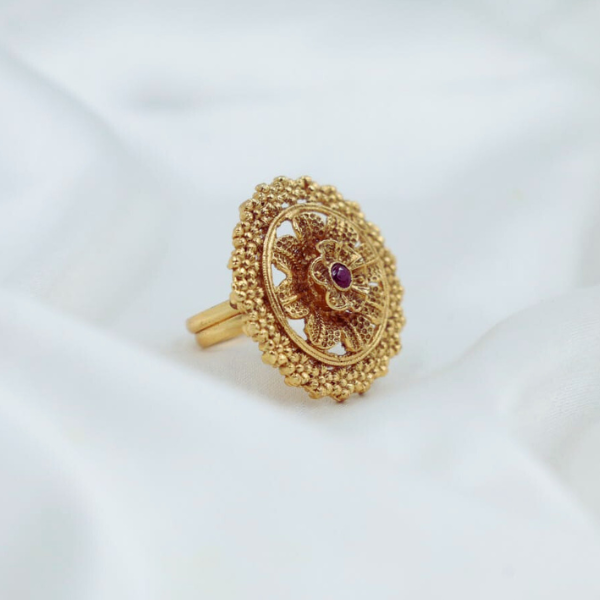 Golden Filigree Bloom Ring