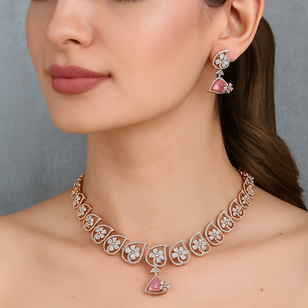 Rose Gold-Plated Necklace Set