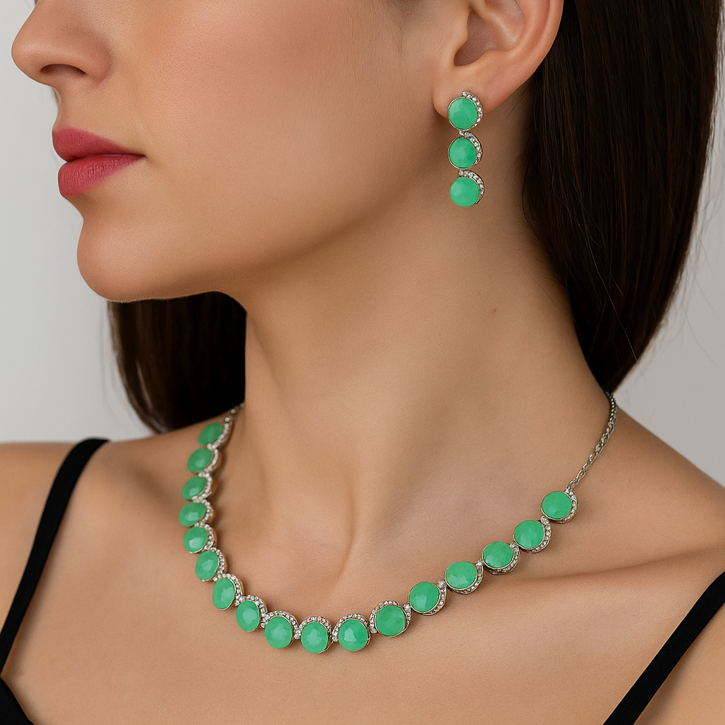 Emerald Elegance Jewelry Set (A)