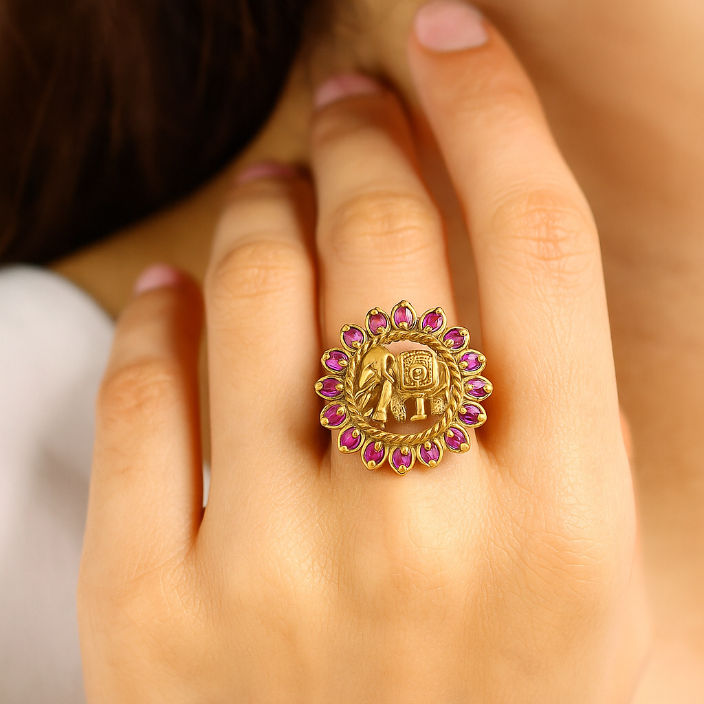 Royal Elephant Emblem Ring