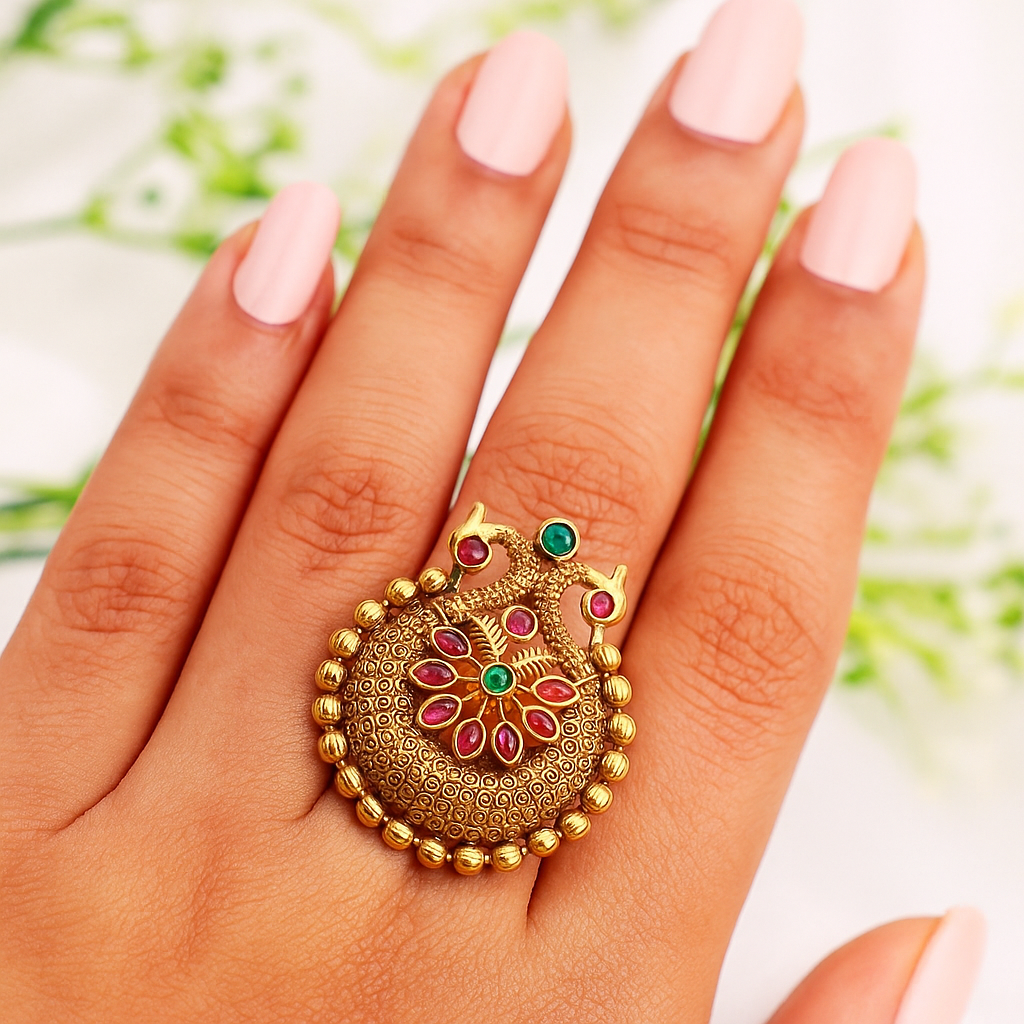 Temple Blossom Statement Ring