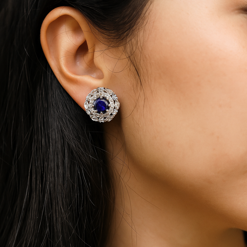Amethyst Radiance Halo Studs