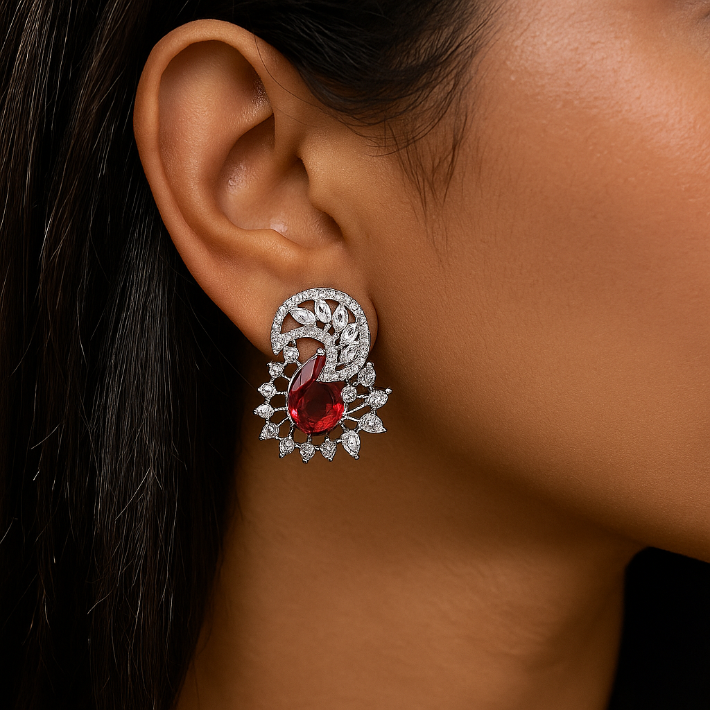 Crimson Bloom Earrings
