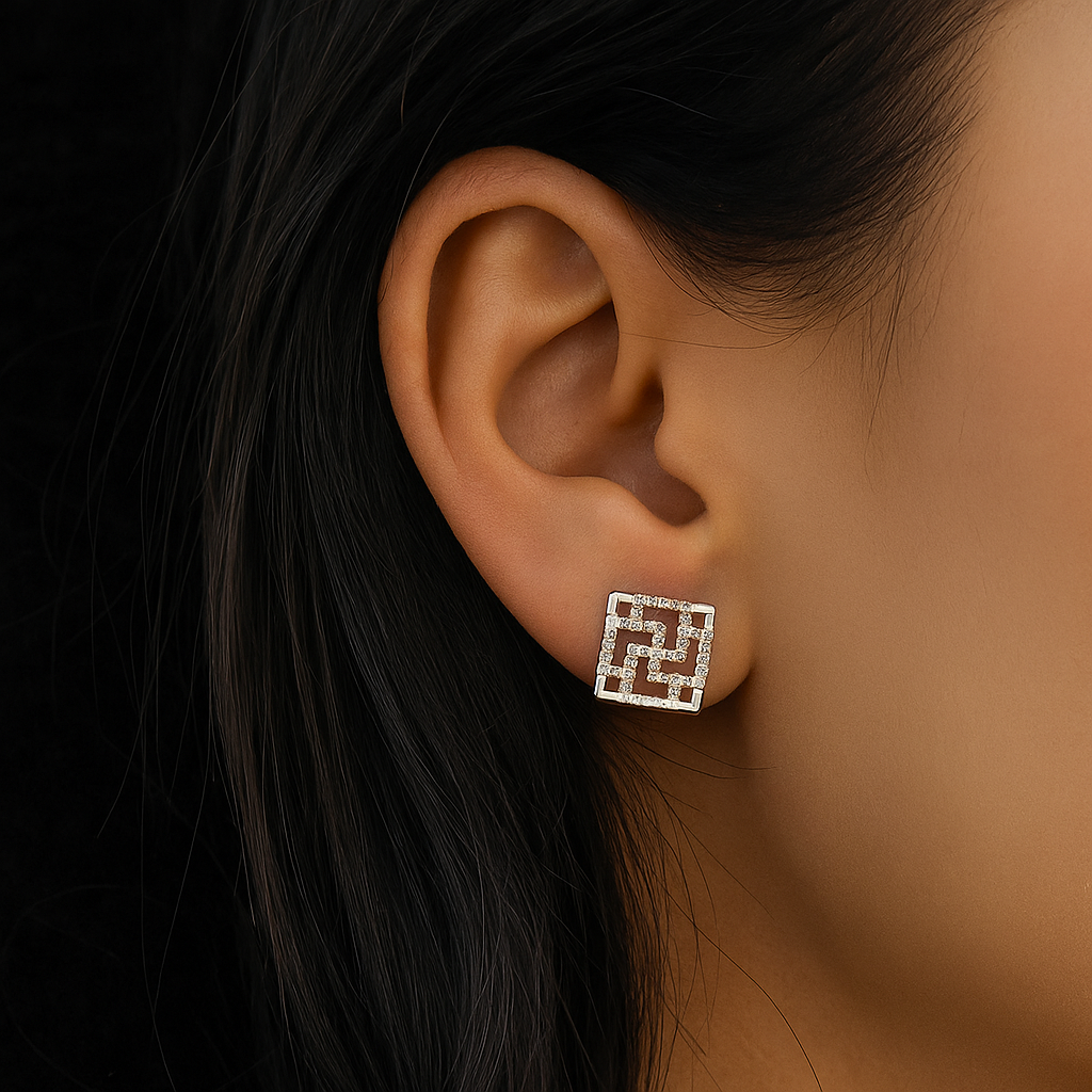 Diamond Square Elegance Earring