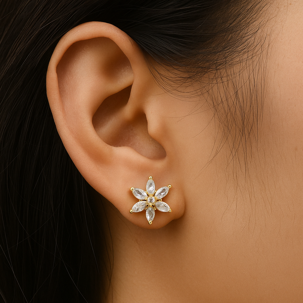 Flower-Shaped Stud Earring