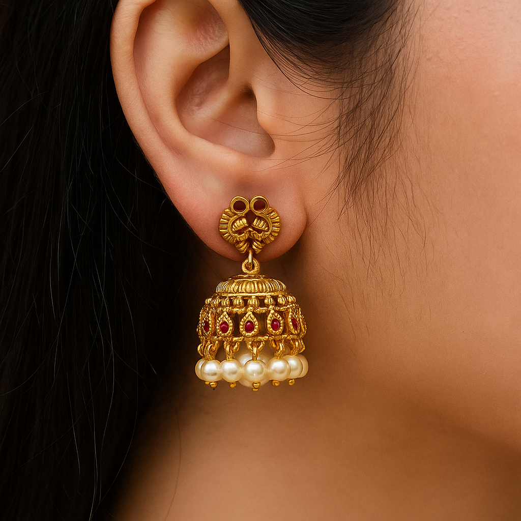 Royal Peacock Temple Jhumkas