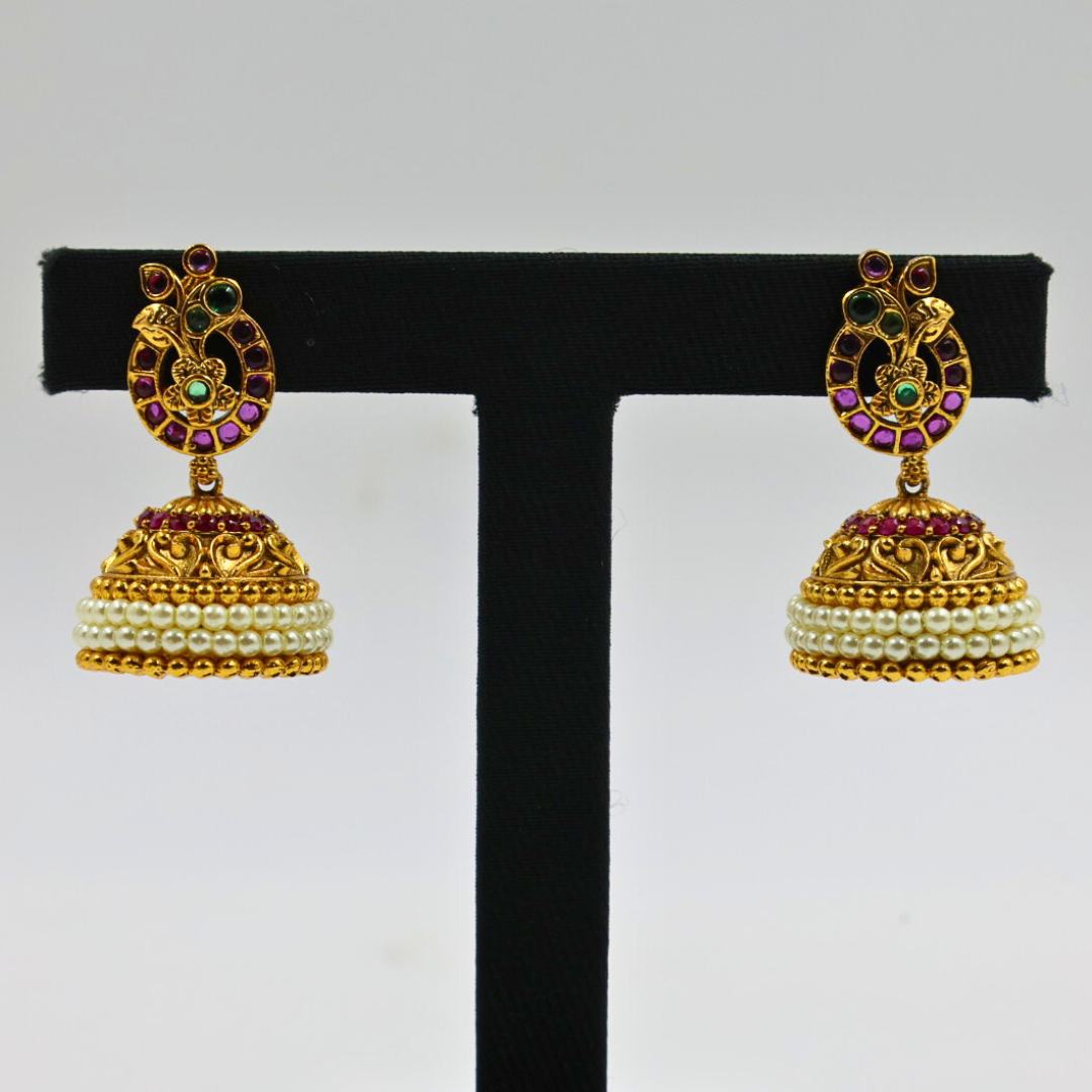 Peacock Pearl Jhumka