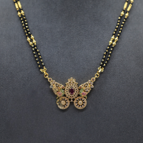 Chariot Design AD Mangalsutra Set with Gold Plating