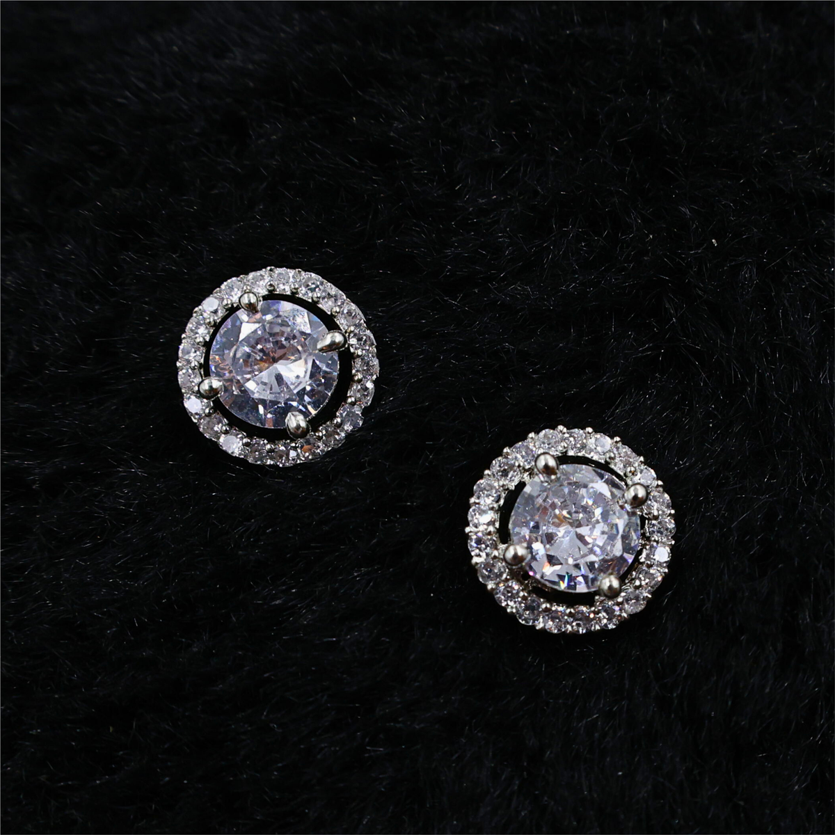 Radiant Halo Stud Earrings