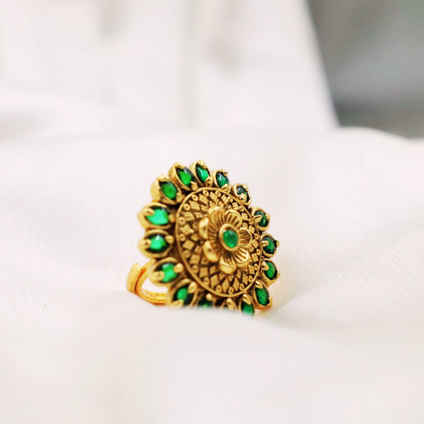 Emerald Mandala Radiance Ring