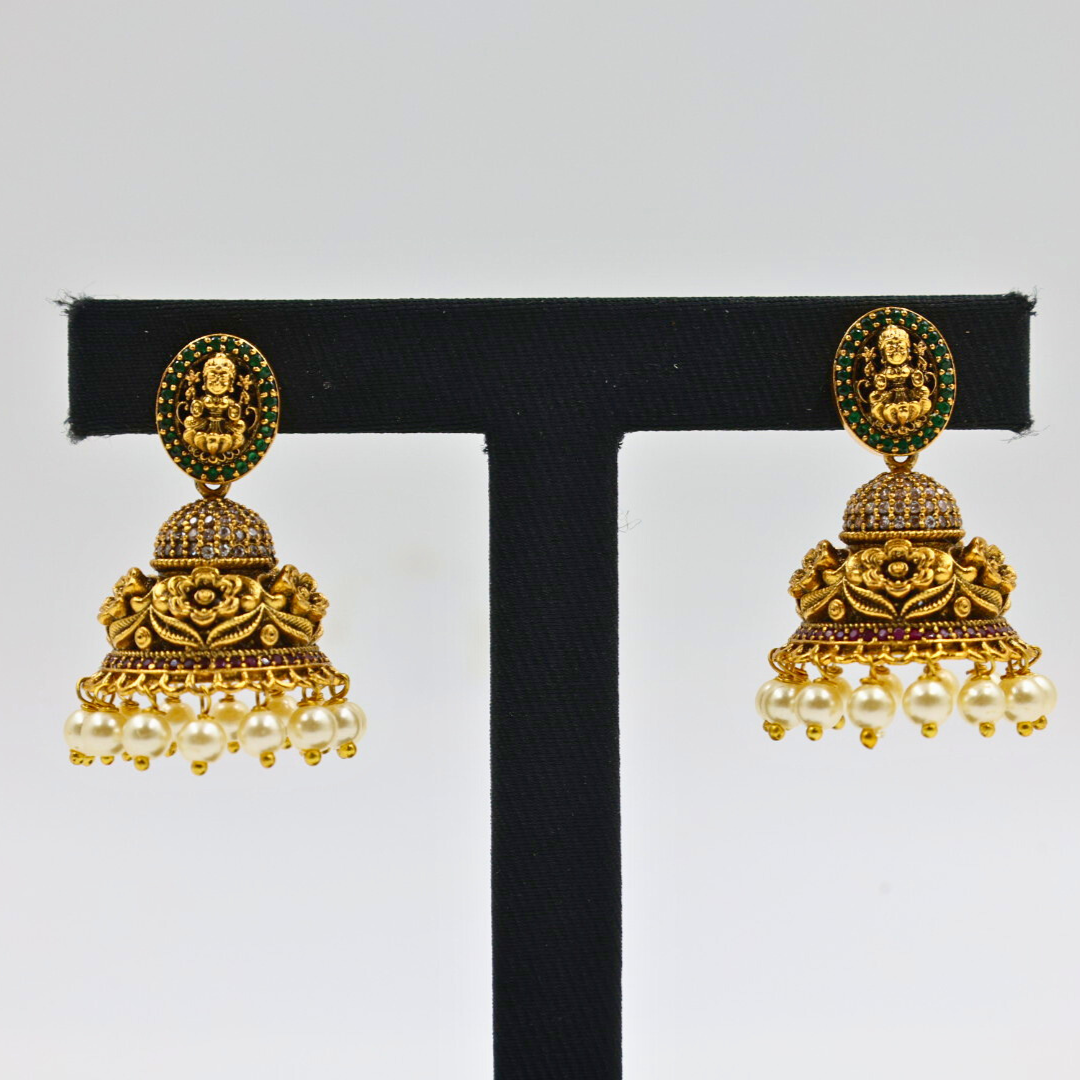 Lakshmi Divine Temple Jhumkas