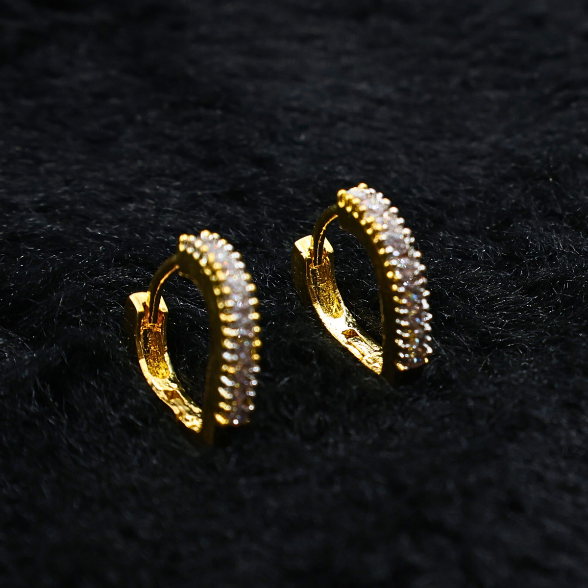 Luxe Sparkle Huggie Hoop Earrings