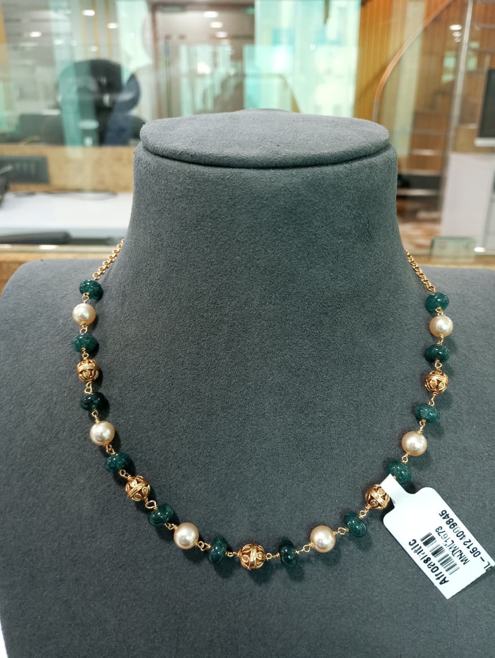 Semi Precious stone with pearl Mala