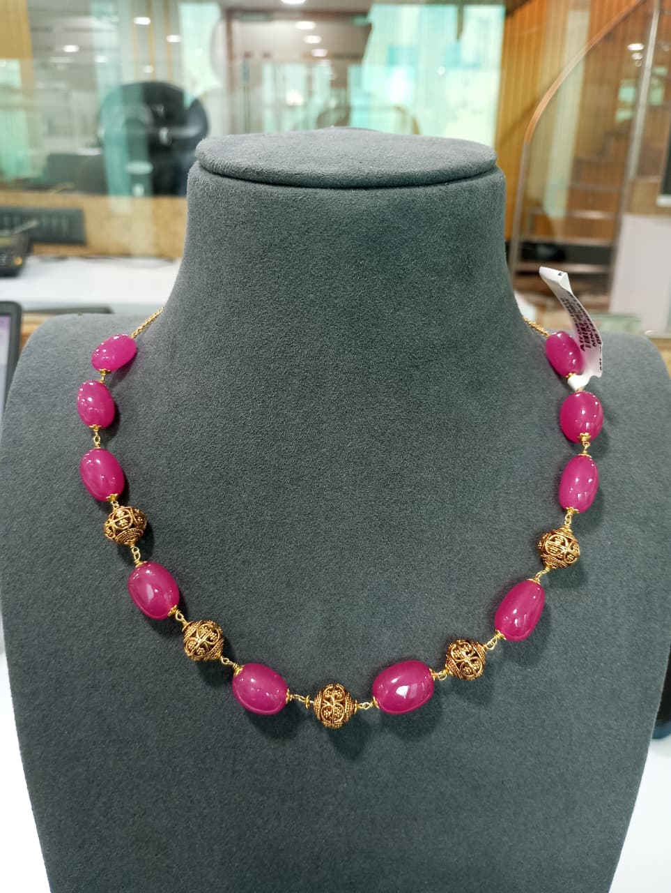 semi precious stone with pearl Malas