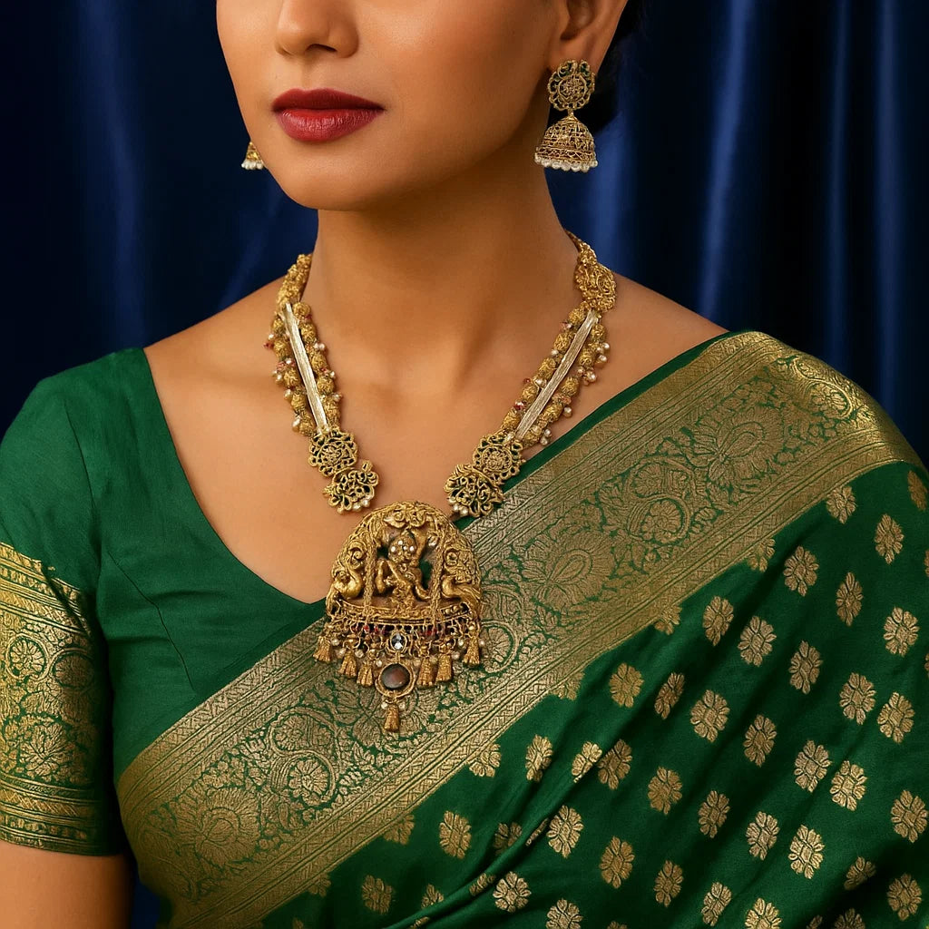 Divine Lakshmi Temple Heritage Necklace Set