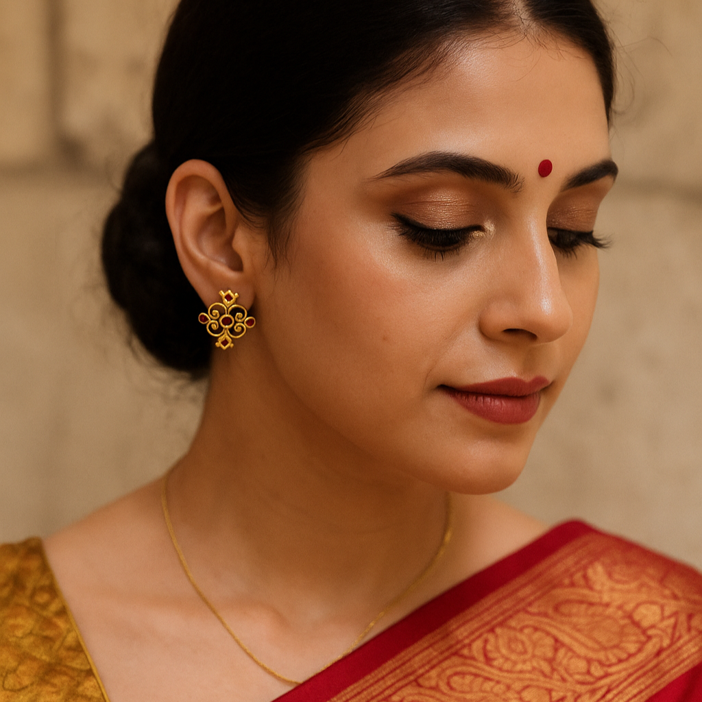 Regal Heritage Copper-Brass Necklace &amp; Earring Set